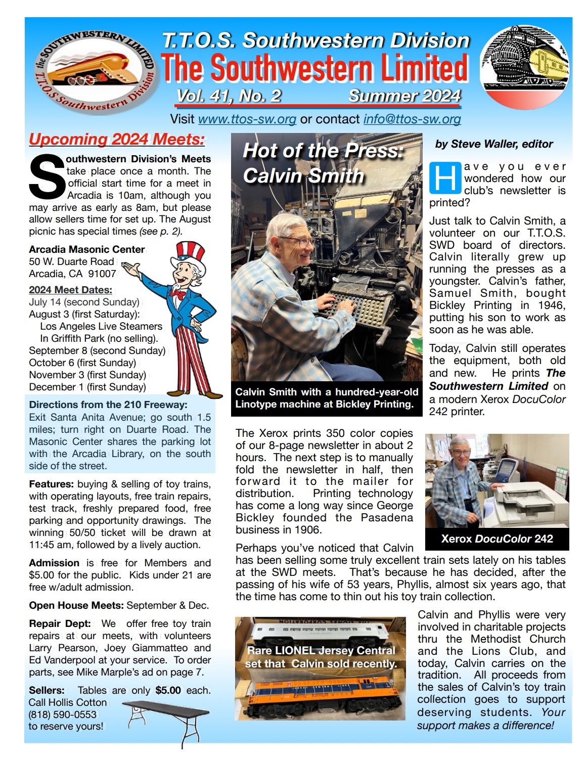 click this link or the image below to view or download the latest edition of the TTOS-SW Division Limited Newsletter