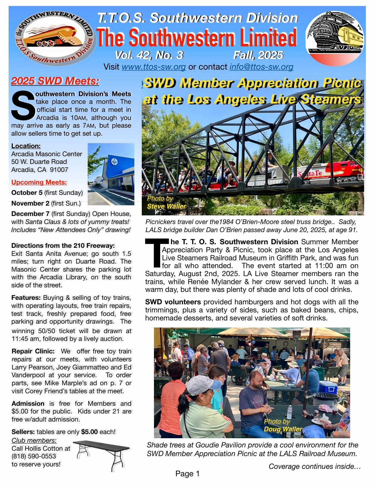 click this link or the image below to view or download the latest edition of the TTOS-SW Division Limited Newsletter